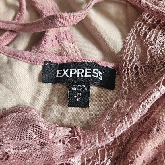 Express Lace Bodysuit. Pink M#011 - Picture 11 of 13